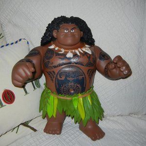 Disney Moana Mega Maui 16” Talking & Singing Doll Action Figure Toy Works